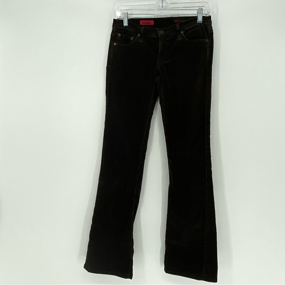 AG Adriano Goldschmied The Angel Chocolate Brown Corduroy Pants Sz 27R - FLAW - Picture 1 of 16